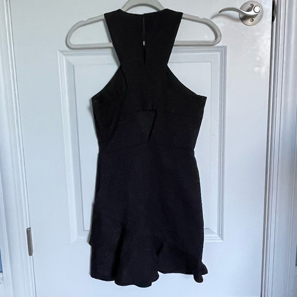 Parker Barcelona Cutout Ruffled Jacquard Dress Black Size XS - 47461 - Picture 6 of 11